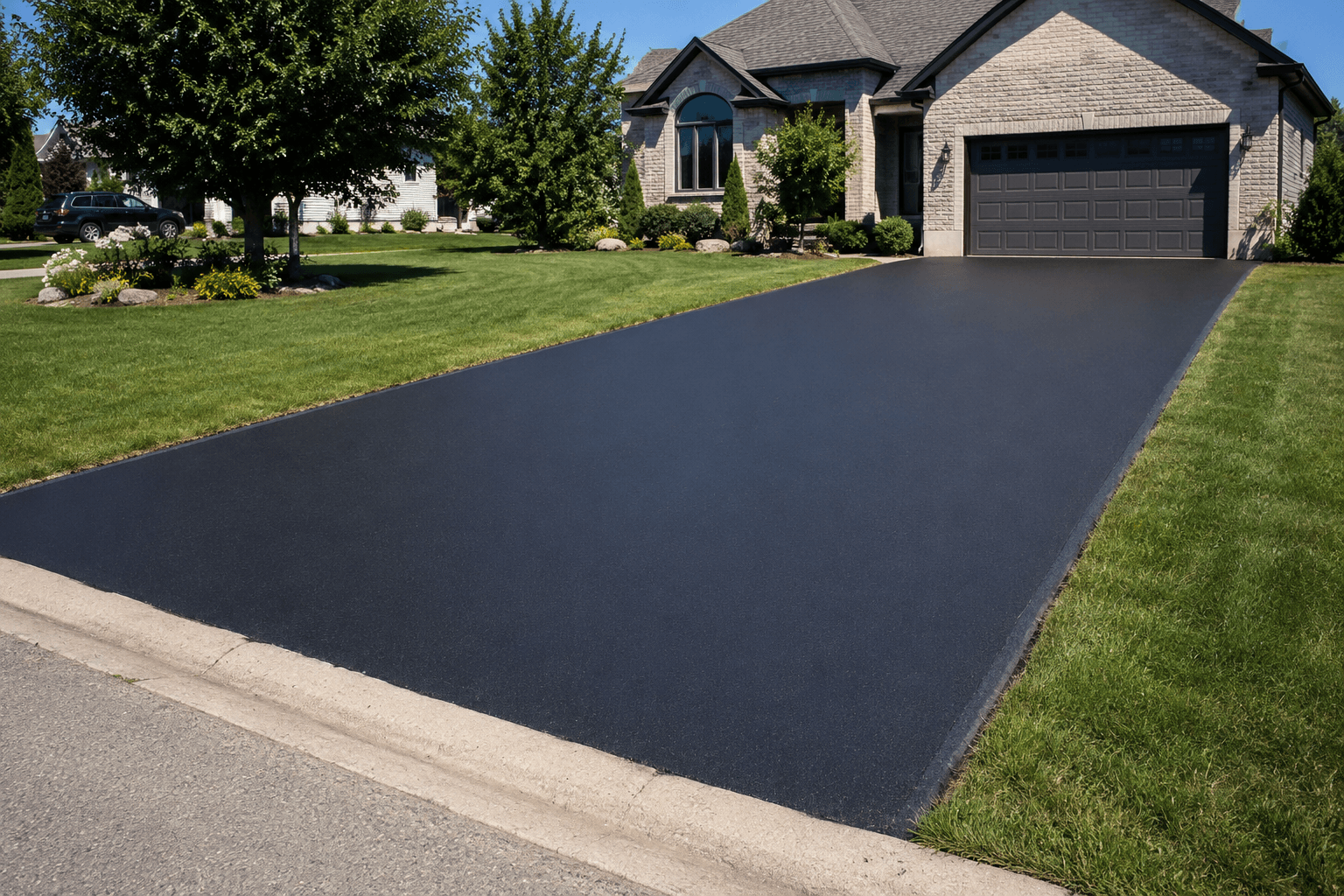 Fresh sealant applied for a rich, wet-look protected surface.